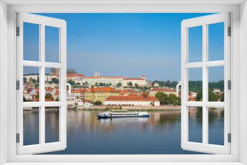 Fototapeta Naklejka Na Ścianę Okno 3D - Prague, Czech Republic - September 26, 2023 - View of Charles Bridge, and the surroundings of Prague's Old Town.
