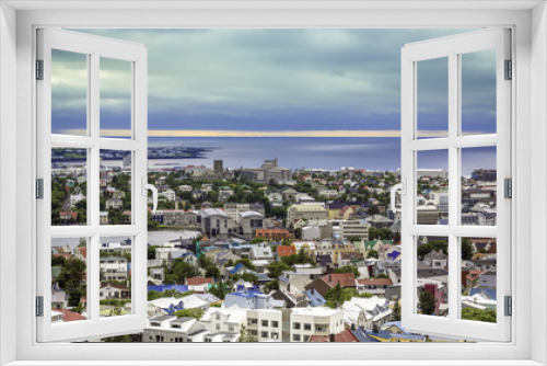 Fototapeta Naklejka Na Ścianę Okno 3D - City of Reykjavik panorama