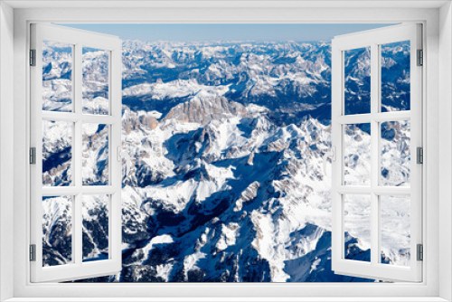 Fototapeta Naklejka Na Ścianę Okno 3D - Dolomitenpanorama  aus 4000 Meter Höhe - Impression einer winterlichen  Ballonfahrt über die Alpen