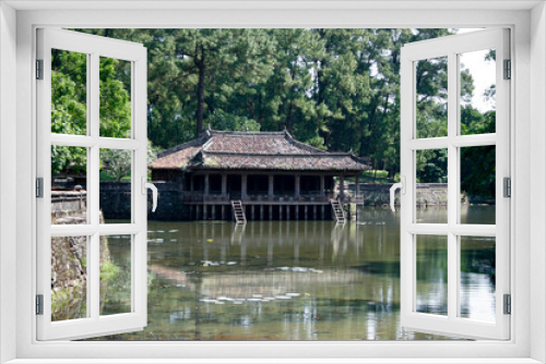 Fototapeta Naklejka Na Ścianę Okno 3D - Pavilion by the pond at the Tomb of the Emperor Tu Duc in Hue city