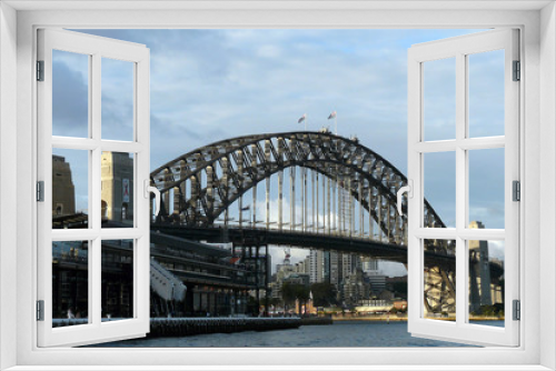 Fototapeta Naklejka Na Ścianę Okno 3D - Sydney Harbour Bridge mit Übersee Terminal