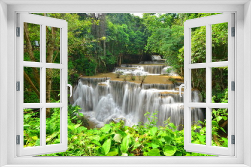 Fototapeta Naklejka Na Ścianę Okno 3D - Deep Forest Waterfalls