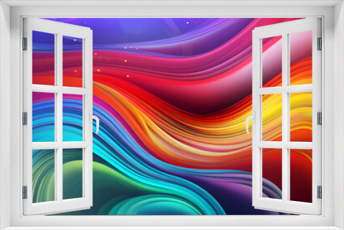 Surreal background design using acid colors and geometric shapes, psychedelic culture. Banner with rainbow background.
