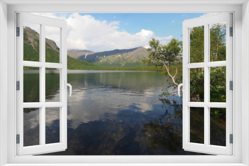 Fototapeta Naklejka Na Ścianę Okno 3D - Lake in the mountain. Panorama