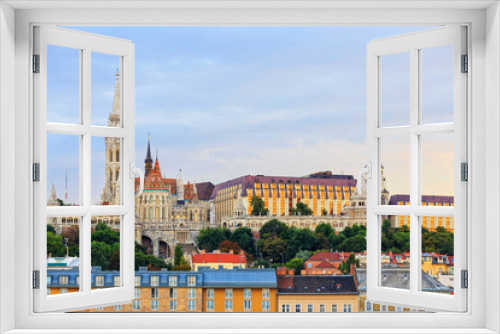Fototapeta Naklejka Na Ścianę Okno 3D - View with Matthias Church in Budapest, Hungary