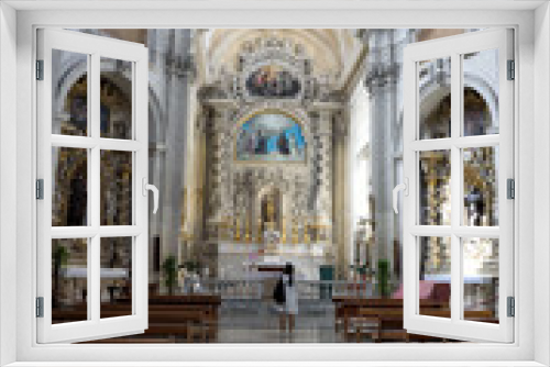 Interior of the Church of Santa Chiara in Baroque style, construction began in 1429 Lecce Italy