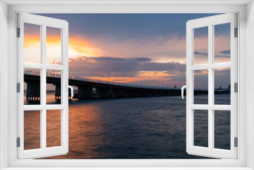 Fototapeta Naklejka Na Ścianę Okno 3D - Sunset view of Forster-Tuncurry Bridge, NSW, Australia.