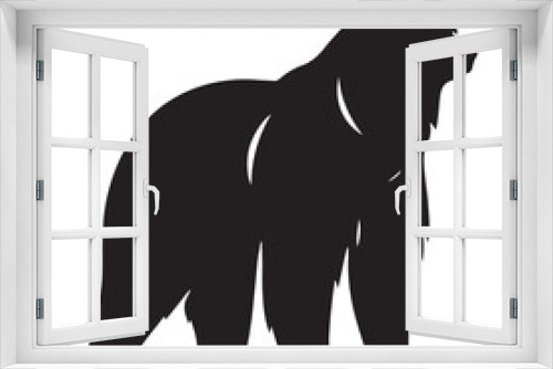 Fototapeta Naklejka Na Ścianę Okno 3D - bear silhouette: Roaming Grizzlies, Majestic Kodiaks, and Fierce Polar Bears in Captivating Wild Silhouettes - Minimallest bear black vector

