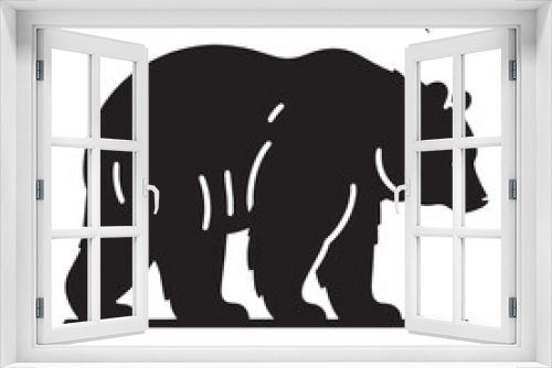 Fototapeta Naklejka Na Ścianę Okno 3D - bear silhouette: Forest Giants, Alpine Wonders, and Woodland Ursids in Enchanting Wild Bear Shadows - Minimallest bear black vector
