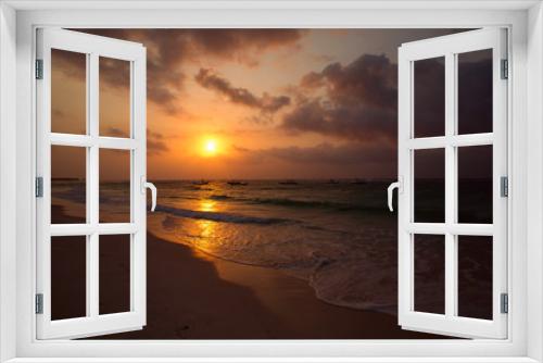 Fototapeta Naklejka Na Ścianę Okno 3D - sunset over the Carribean sea