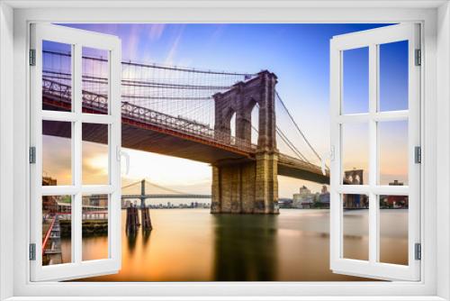 Fototapeta Naklejka Na Ścianę Okno 3D - Brooklyn Bridge, New York City, USA