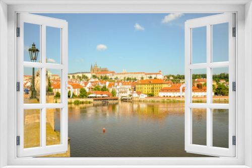 Fototapeta Naklejka Na Ścianę Okno 3D - Charles bridge and Prague castle