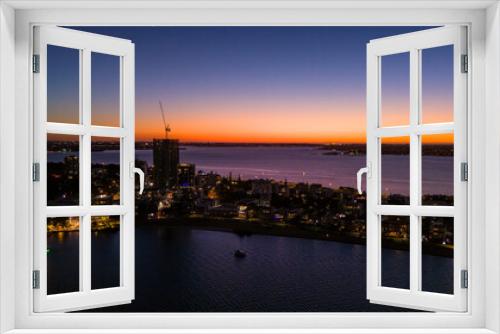 Fototapeta Naklejka Na Ścianę Okno 3D - Night landscapes over Perth city skyline in Western Australian summer