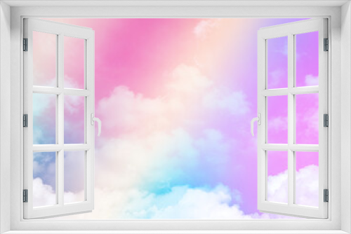 beauty abstract sweet pastel soft red and violet with fluffy clouds on sky. multi color rainbow image. fantasy growing light