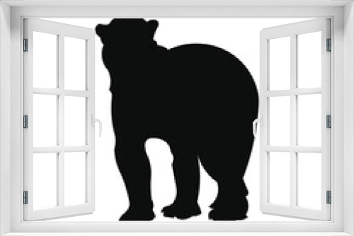 Fototapeta Naklejka Na Ścianę Okno 3D - A black silhouette of a grizzly bear animal