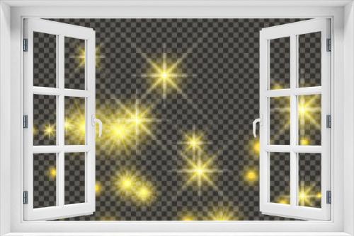 Fototapeta Naklejka Na Ścianę Okno 3D - Gold backdrop with stars and dust sparkles