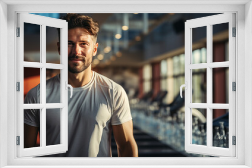 Man working out in the gym, healthy lifestyle, good figure