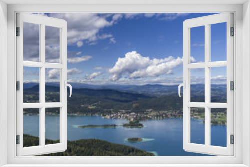 Fototapeta Naklejka Na Ścianę Okno 3D - Panoramic View of Lake Worthersee