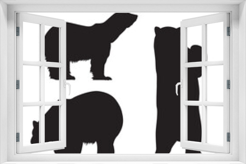 Fototapeta Naklejka Na Ścianę Okno 3D - silhouettes of bears  polar bears 