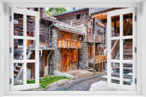 Fototapeta Naklejka Na Ścianę Okno 3D - Historic streets of Zermatt, Switzerland.