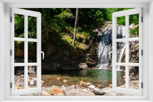 Fototapeta Naklejka Na Ścianę Okno 3D - Hiking to the Kuenser Waterfalls near Meran in South Tyrol Italy. 