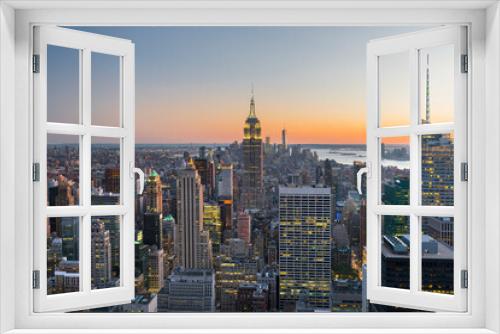 Fototapeta Naklejka Na Ścianę Okno 3D - Blick vom Top of the Rock, Empire State Building, Rockefeller Center, Manhatten, New York City, New York, USA