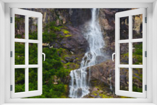 Fototapeta Naklejka Na Ścianę Okno 3D - Waterfall near Briksdal glacier - Norway