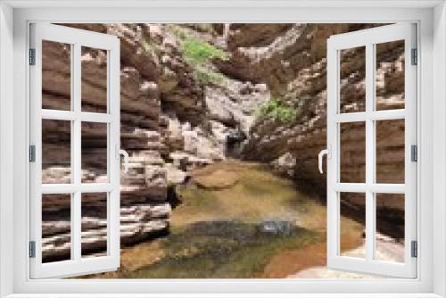 Fototapeta Naklejka Na Ścianę Okno 3D - Amazing mountain stream with clear water in Kamnik Canyon, Macedonia