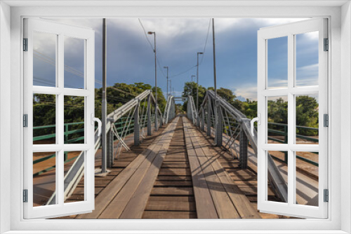 Fototapeta Naklejka Na Ścianę Okno 3D - ponte de metal na cidade de Aquidauana, região do Pantanal Sul, Estado do Mato Grosso do Sul, Brasil