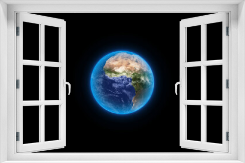 Fototapeta Naklejka Na Ścianę Okno 3D - New glowing 3d realistic rotated planet earth, 3d Planet earth illustration.