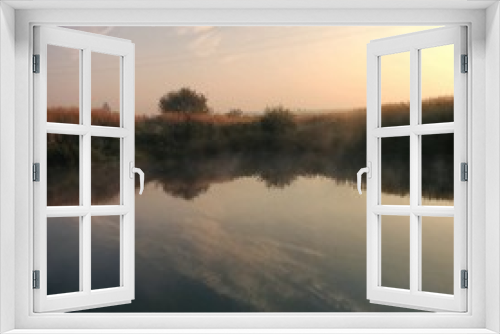 Fototapeta Naklejka Na Ścianę Okno 3D - Morning near lake