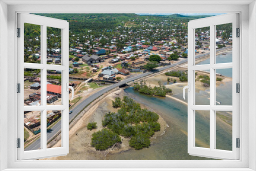 Fototapeta Naklejka Na Ścianę Okno 3D - aerial view of Mikindani town in Southern Tanzania