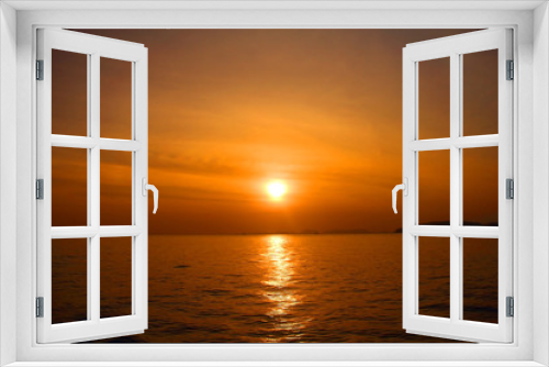 Fototapeta Naklejka Na Ścianę Okno 3D - Sunset above the sea