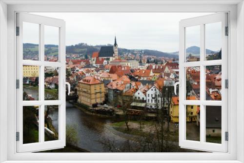 Fototapeta Naklejka Na Ścianę Okno 3D - Classic town from top view