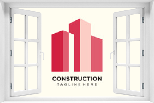 Flat design construction company logo