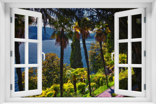 Fototapeta Naklejka Na Ścianę Okno 3D - Lake Como in Northern Italy’s Lombardy region at the foothills of the Alps. Landscape views from a local town, Europe.