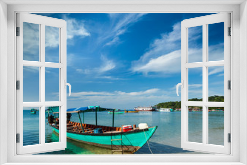 Fototapeta Naklejka Na Ścianę Okno 3D - Boats in Sihanoukville