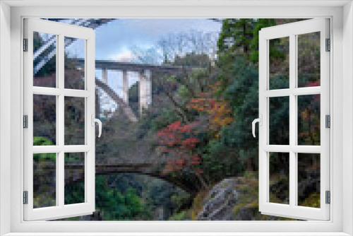 Fototapeta Naklejka Na Ścianę Okno 3D - Bridges Spanning Takachiho Gorge, Miyazaki, Japan