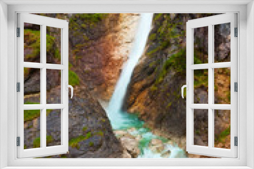 Fototapeta Naklejka Na Ścianę Okno 3D - Waterfall on mountain river