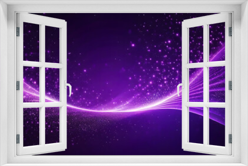 Digital purple particles wave and light abstract background with shining dots stars. Ai
