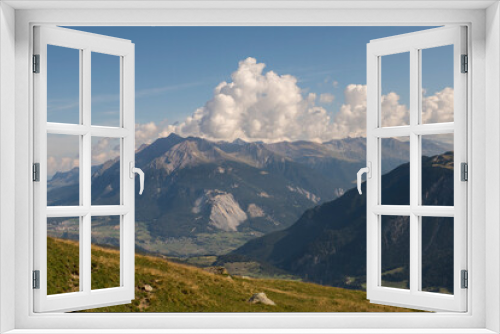 Fototapeta Naklejka Na Ścianę Okno 3D - Mountain landscape in Graubúnden, Switzerland