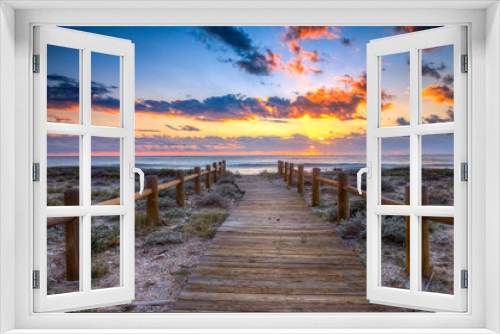 Fototapeta Naklejka Na Ścianę Okno 3D - Sunset beach
