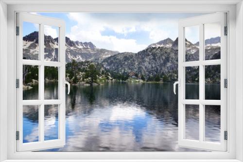 Fototapeta Naklejka Na Ścianę Okno 3D - Picturesque nature landscape with lake.