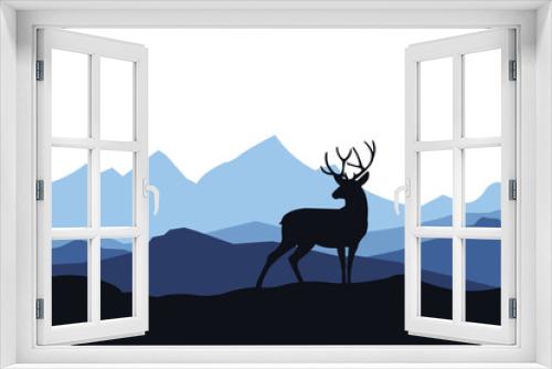 Fototapeta Naklejka Na Ścianę Okno 3D - deer in the mountains