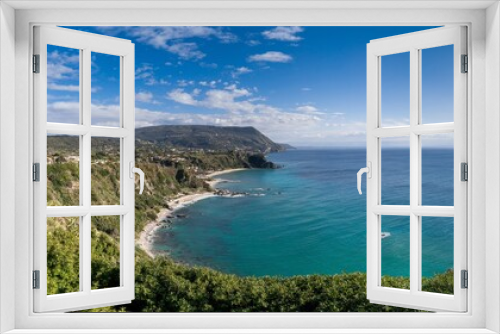Fototapeta Naklejka Na Ścianę Okno 3D - view of the coast and beaches at Capo Vaticano in Calabria