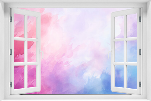 Watercolor texture showcasing a fluid blend of pink, purple, and blue hues, resembling ethereal cloud formations with depth and dimension.