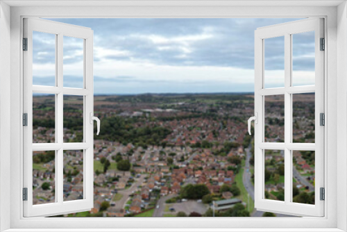 Fototapeta Naklejka Na Ścianę Okno 3D - High Angle Panoramic View of North Luton City of England United Kingdom During Cloudy Sunset. October 4th, 2023