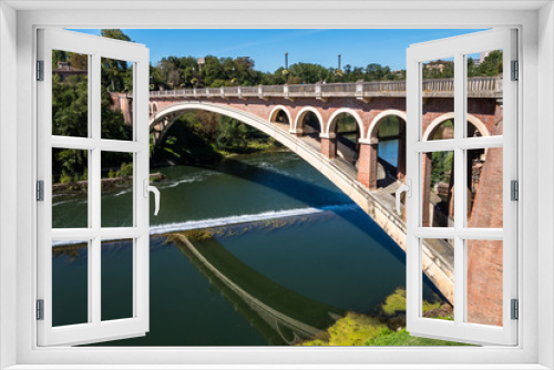 Fototapeta Naklejka Na Ścianę Okno 3D - Pont suspendu de Gaillac