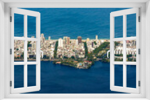 Fototapeta Naklejka Na Ścianę Okno 3D - Aerial view of the city of Rodrigo de Freitas lagoon and Leblon in Rio de janeiro. Amazing and characteristic city detail