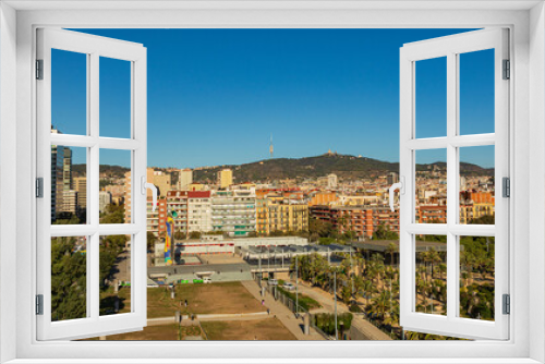 Fototapeta Naklejka Na Ścianę Okno 3D - Barcelona Urban City View